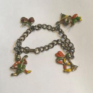 Vintage silver ladybug, acorn bracelet, small